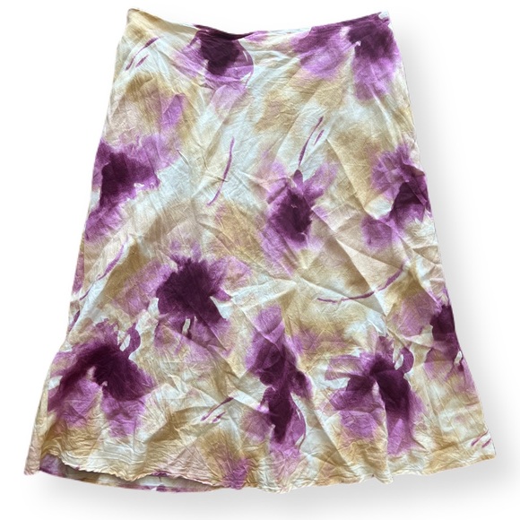 Jones Wear Skirt Linen Blend Cream & Purple size 16 - Picture 2 of 5